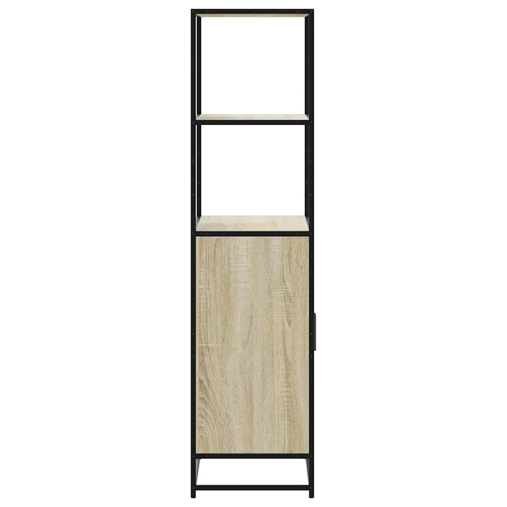 vidaXL Hoge kast 68x35x139 cm bewerkt hout en metaal zwart