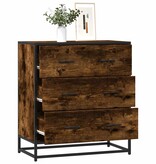 vidaXL Dressoir 68x35x76 cm bewerkt hout en metaal gerookt eiken