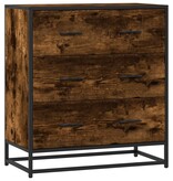 vidaXL Dressoir 68x35x76 cm bewerkt hout en metaal gerookt eiken