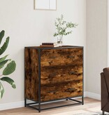 vidaXL Dressoir 68x35x76 cm bewerkt hout en metaal gerookt eiken