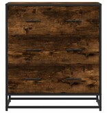 vidaXL Dressoir 68x35x76 cm bewerkt hout en metaal gerookt eiken