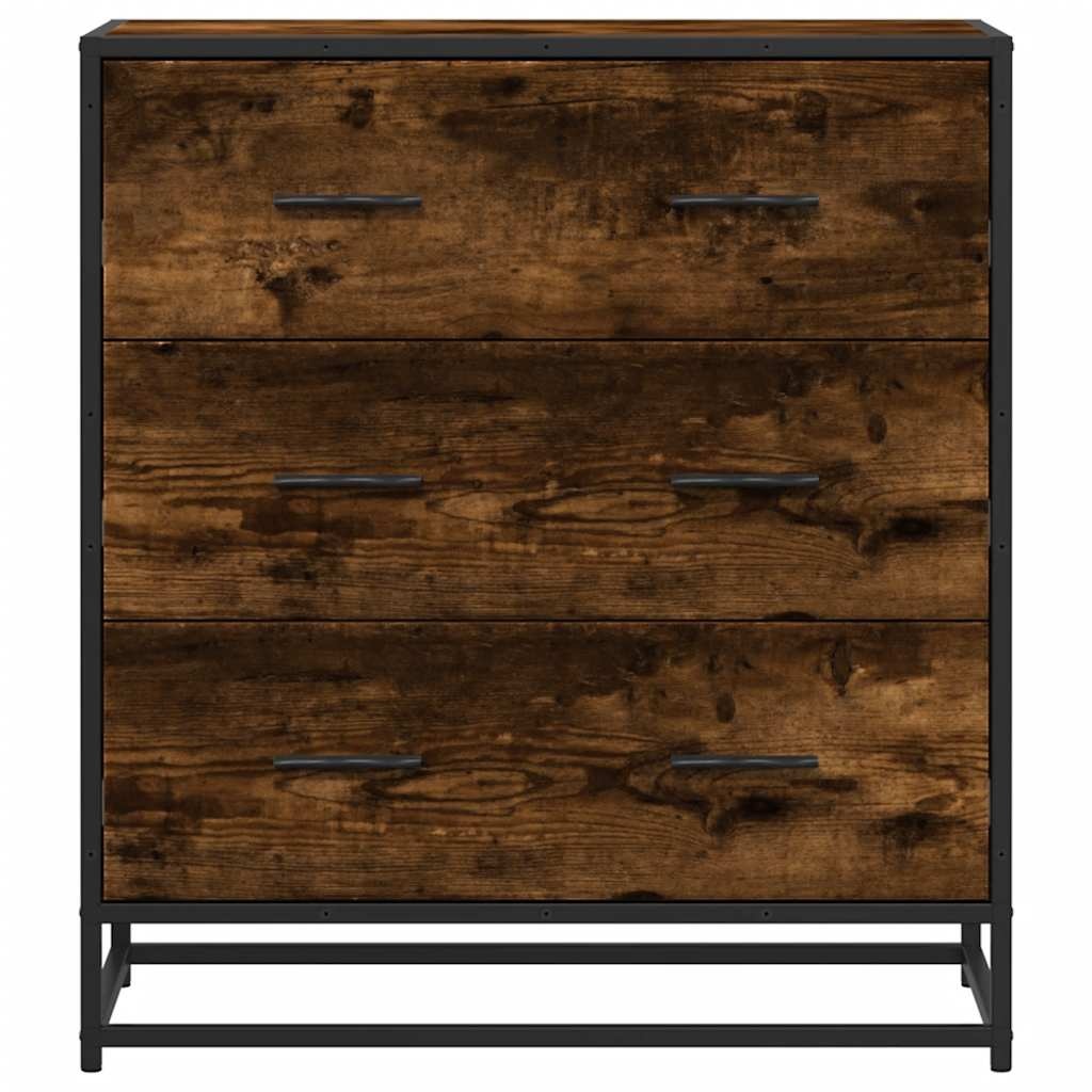 vidaXL Dressoir 68x35x76 cm bewerkt hout en metaal gerookt eiken