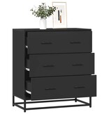 vidaXL Dressoir 68x35x76 cm bewerkt hout en metaal zwart