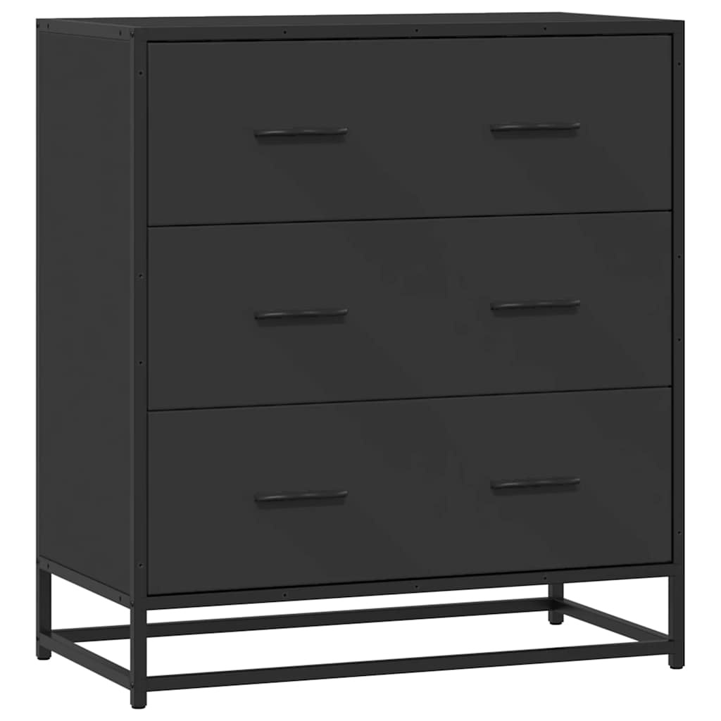 vidaXL Dressoir 68x35x76 cm bewerkt hout en metaal zwart