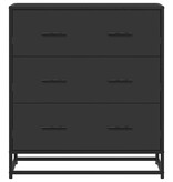vidaXL Dressoir 68x35x76 cm bewerkt hout en metaal zwart