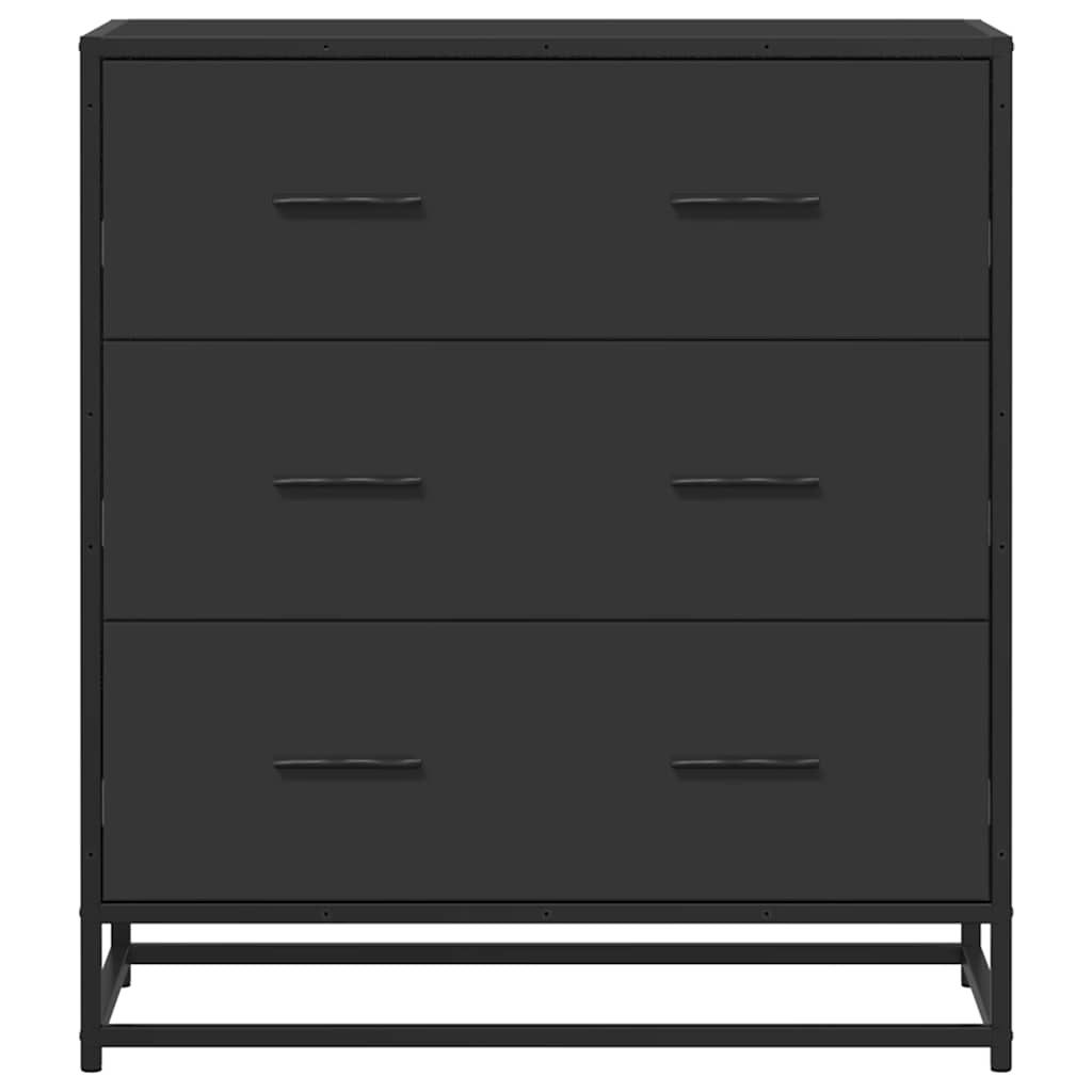 vidaXL Dressoir 68x35x76 cm bewerkt hout en metaal zwart