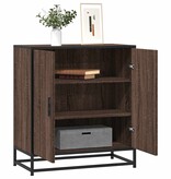 vidaXL Dressoir 68x35x76 cm bewerkt hout en metaal bruin eikenkleur