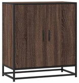 vidaXL Dressoir 68x35x76 cm bewerkt hout en metaal bruin eikenkleur