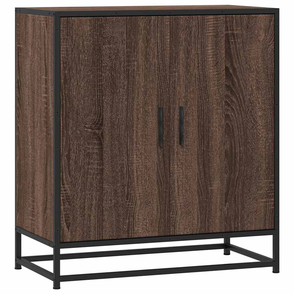 vidaXL Dressoir 68x35x76 cm bewerkt hout en metaal bruin eikenkleur
