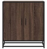 vidaXL Dressoir 68x35x76 cm bewerkt hout en metaal bruin eikenkleur