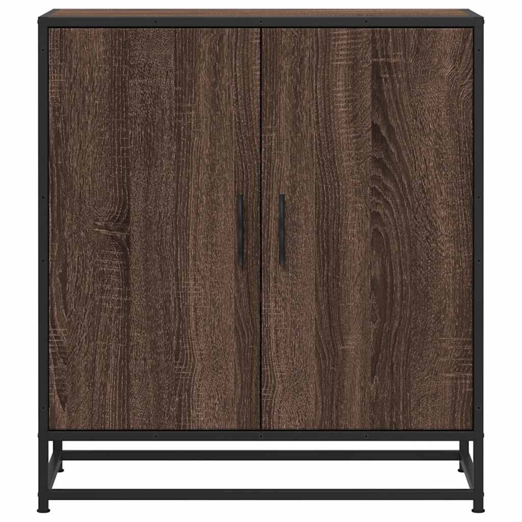 vidaXL Dressoir 68x35x76 cm bewerkt hout en metaal bruin eikenkleur