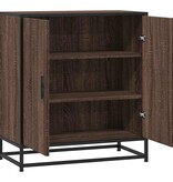 vidaXL Dressoir 68x35x76 cm bewerkt hout en metaal bruin eikenkleur