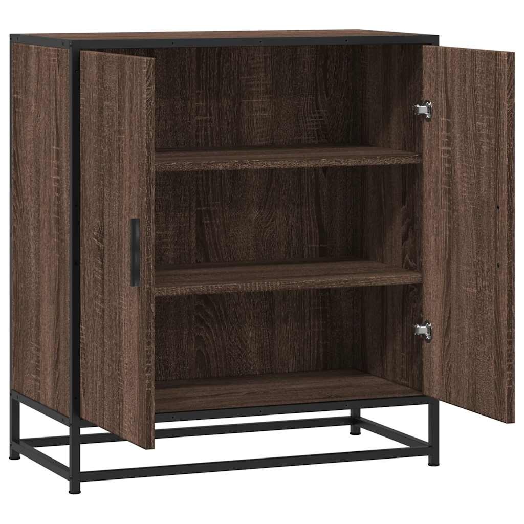 vidaXL Dressoir 68x35x76 cm bewerkt hout en metaal bruin eikenkleur