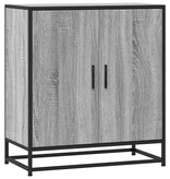 VidaXL Dressoir 68x35x76 cm bewerkt hout en metaal grijs sonoma