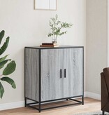 VidaXL Dressoir 68x35x76 cm bewerkt hout en metaal grijs sonoma