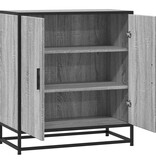 VidaXL Dressoir 68x35x76 cm bewerkt hout en metaal grijs sonoma