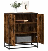 vidaXL Dressoir 68x35x76 cm bewerkt hout en metaal gerookt eiken