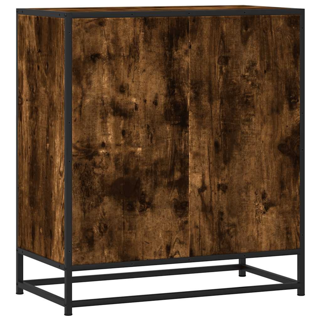 vidaXL Dressoir 68x35x76 cm bewerkt hout en metaal gerookt eiken
