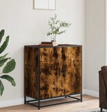 vidaXL Dressoir 68x35x76 cm bewerkt hout en metaal gerookt eiken