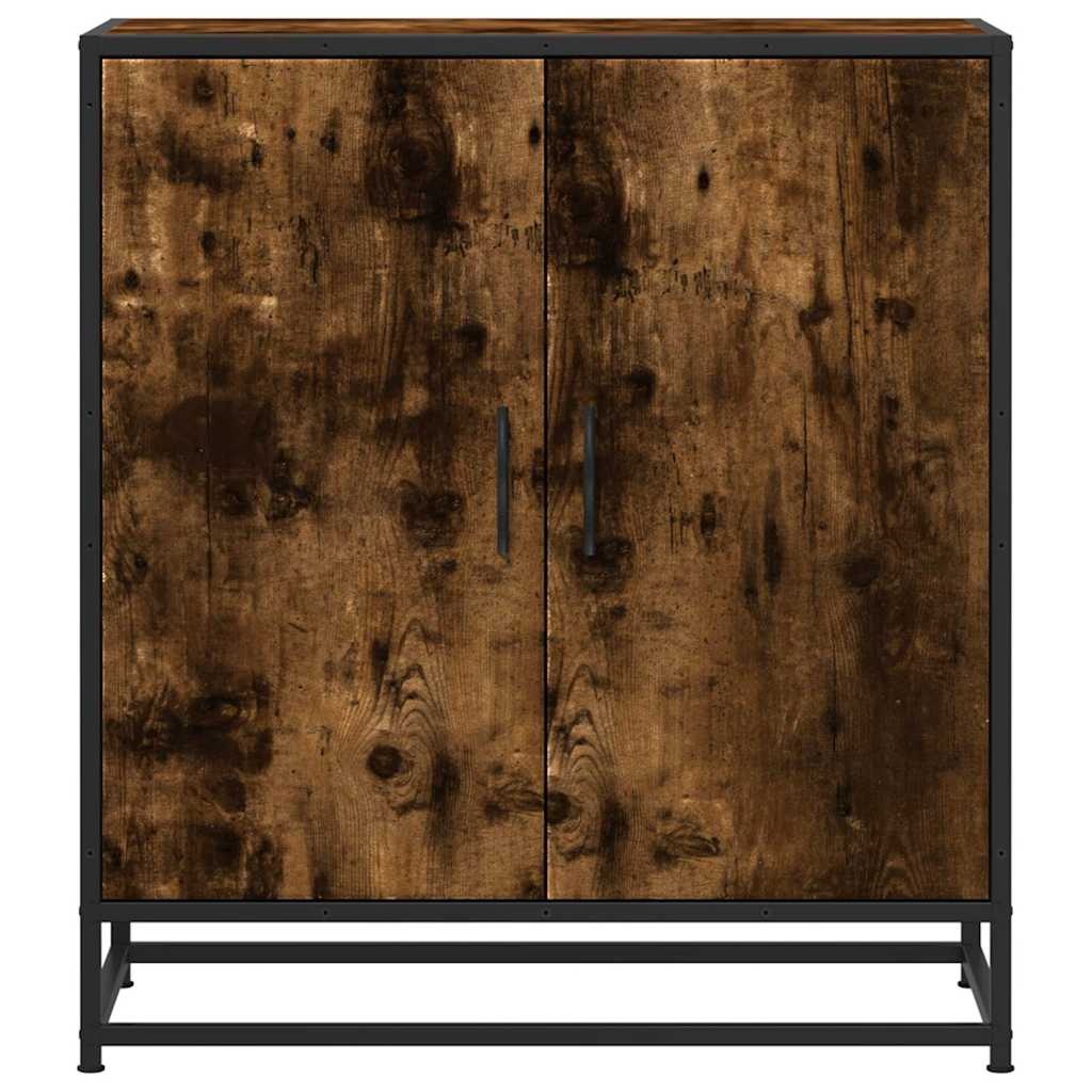 vidaXL Dressoir 68x35x76 cm bewerkt hout en metaal gerookt eiken