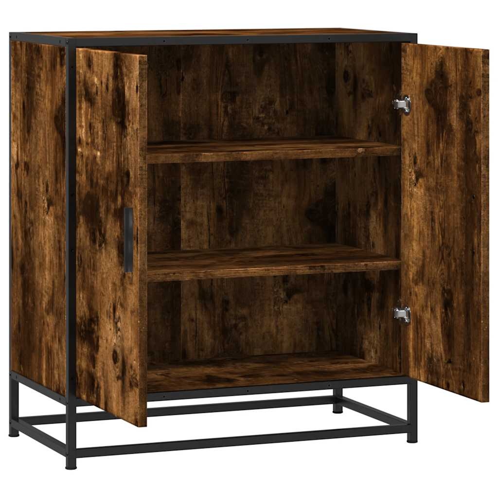 vidaXL Dressoir 68x35x76 cm bewerkt hout en metaal gerookt eiken
