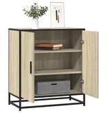 vidaXL Dressoir 68x35x76 cm bewerkt hout en metaal sonoma eikenkleur