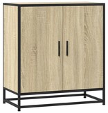 vidaXL Dressoir 68x35x76 cm bewerkt hout en metaal sonoma eikenkleur