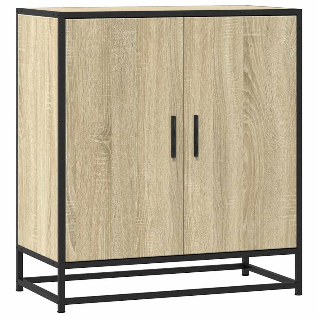 vidaXL Dressoir 68x35x76 cm bewerkt hout en metaal sonoma eikenkleur
