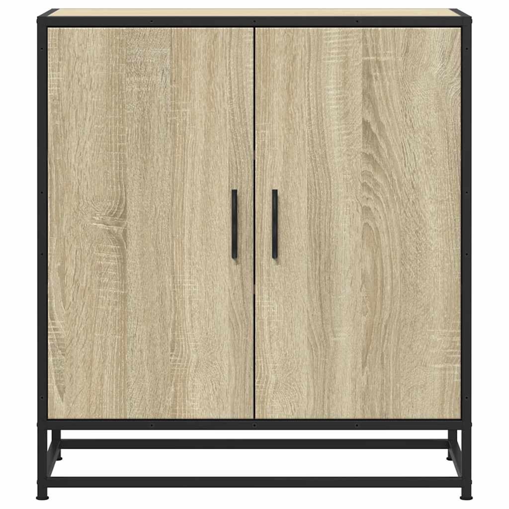 vidaXL Dressoir 68x35x76 cm bewerkt hout en metaal sonoma eikenkleur