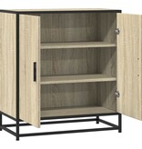 vidaXL Dressoir 68x35x76 cm bewerkt hout en metaal sonoma eikenkleur