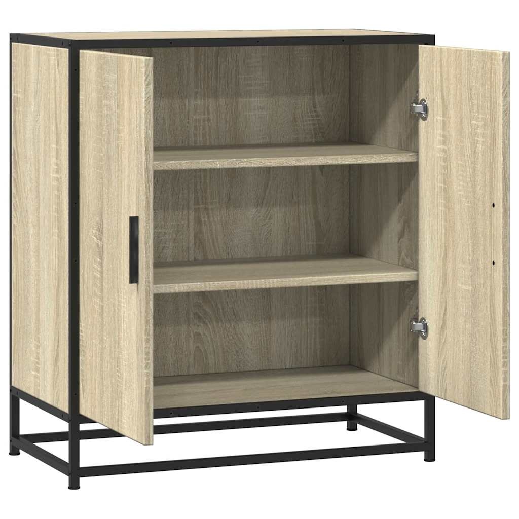 vidaXL Dressoir 68x35x76 cm bewerkt hout en metaal sonoma eikenkleur