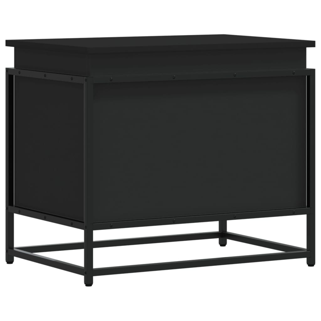 vidaXL Opbergbox met deksel 60x40x51,5 cm bewerkt hout zwart