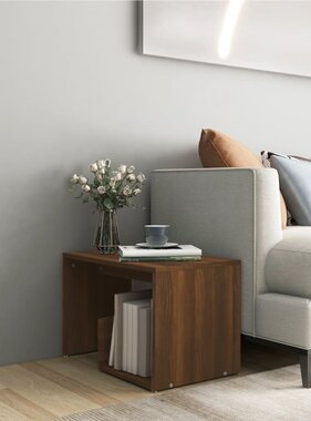 VidaXL Bijzettafel 59x36x38 cm bewerkt hout bruin eikenkleur