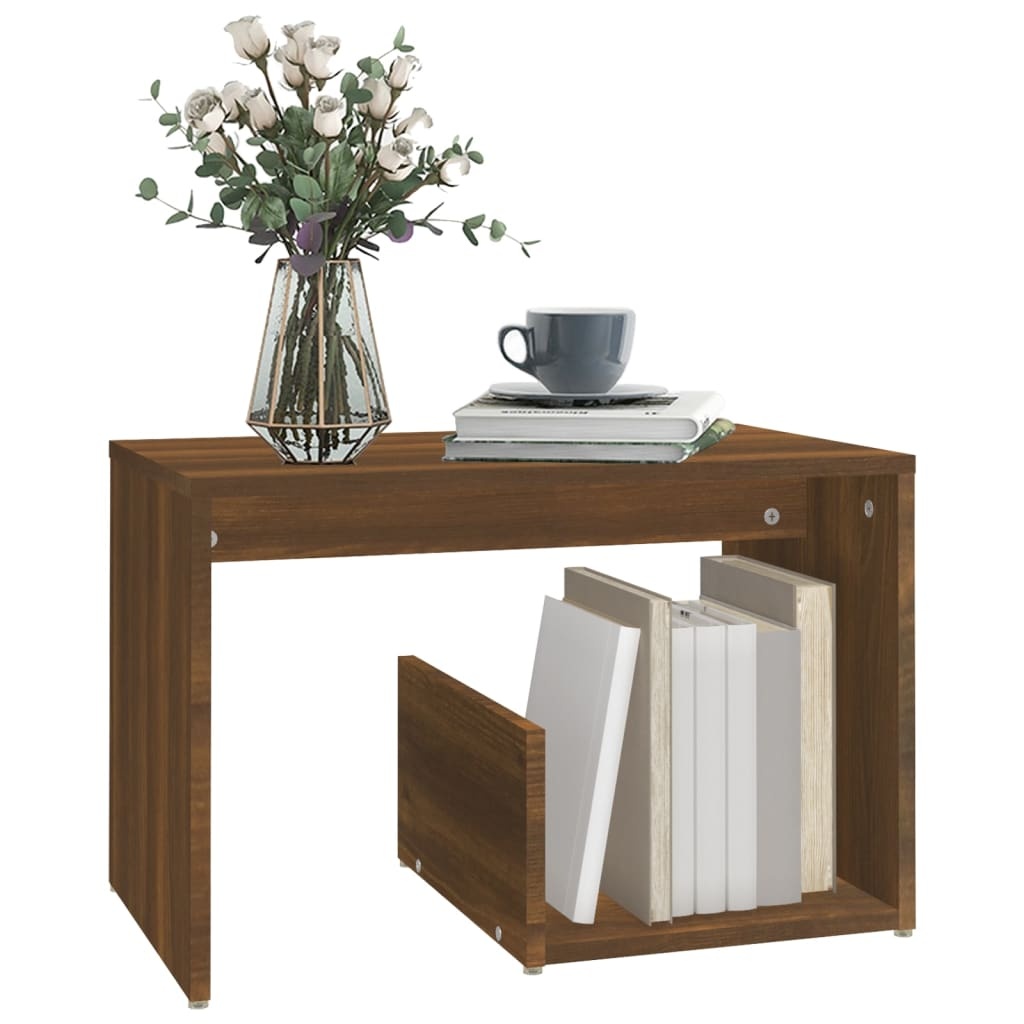 vidaXL Bijzettafel 59x36x38 cm bewerkt hout bruin eikenkleur