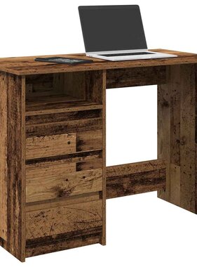 VidaXL Bureau 102x50x75 cm bewerkt hout oud houtkleurig