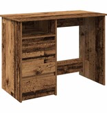 vidaXL Bureau 102x50x75 cm bewerkt hout oud houtkleurig