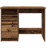 vidaXL Bureau 102x50x75 cm bewerkt hout oud houtkleurig