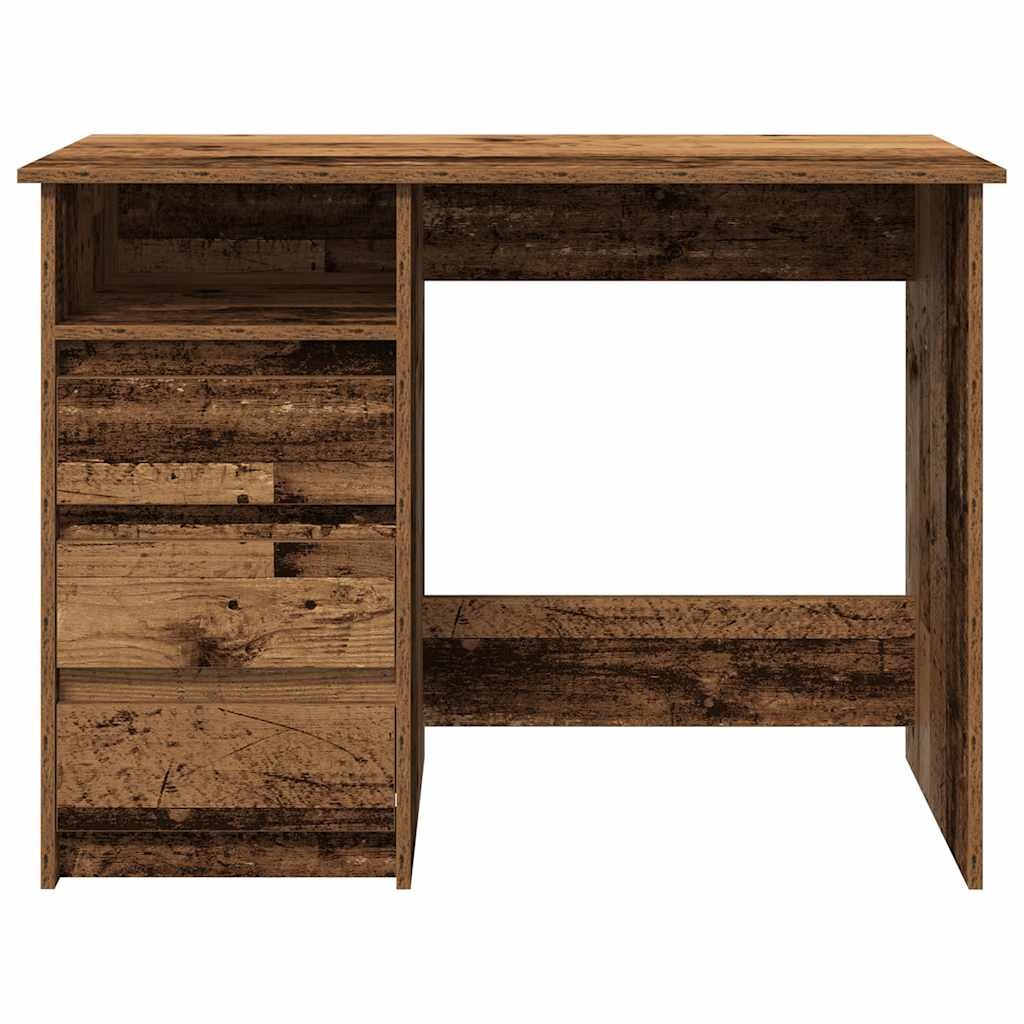 vidaXL Bureau 102x50x75 cm bewerkt hout oud houtkleurig