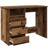 vidaXL Bureau 102x50x75 cm bewerkt hout oud houtkleurig