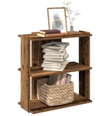 vidaXL Boekenkast 3-laags 60x30x60 cm bewerkt hout oud houtkleur