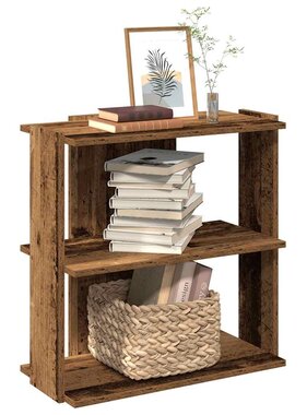 VidaXL Boekenkast 3-laags 60x30x60 cm bewerkt hout oud houtkleur