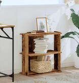 vidaXL Boekenkast 3-laags 60x30x60 cm bewerkt hout oud houtkleur