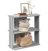 vidaXL Boekenkast 3-laags 60x30x60 cm bewerkt hout grijs sonoma eiken