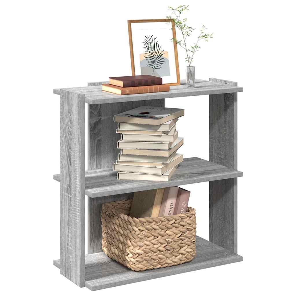 vidaXL Boekenkast 3-laags 60x30x60 cm bewerkt hout grijs sonoma eiken