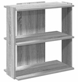 vidaXL Boekenkast 3-laags 60x30x60 cm bewerkt hout grijs sonoma eiken