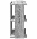 vidaXL Boekenkast 3-laags 60x30x60 cm bewerkt hout grijs sonoma eiken