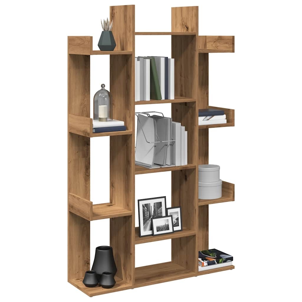 vidaXL Boekenkast 86x25,5x140 cm bewerkt hout artisanaal eikenkleur