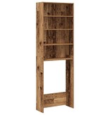 vidaXL Wasmachinekast 64x24x190 cm oud houtkleurig