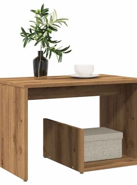 VidaXL Bijzettafel 59x36x38 cm bewerkt hout artisanaal eikenkleurig