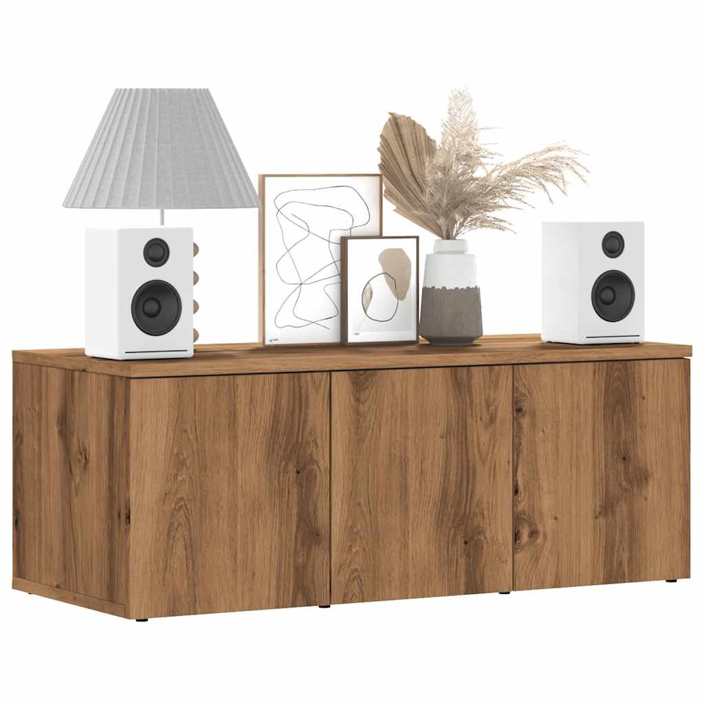 vidaXL Tv-meubel 80x34x30 cm bewerkt hout artisanaal eikenkleur